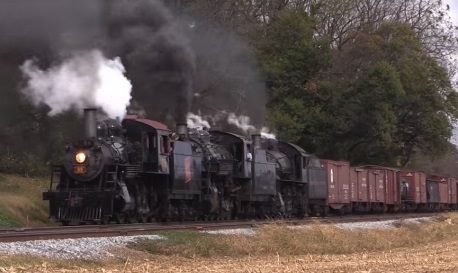 Three Strasburg steam engines