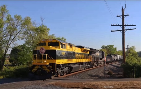 Locomotive in Virginian paint scheme