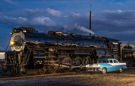 Steam engine and classic car
