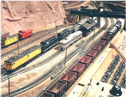 An ore train passes the yard