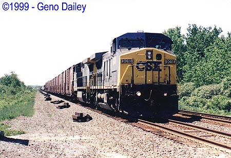 CSX #9018 leads PINF-9 on Track #2