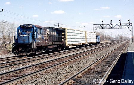 Conrail #1953 leads local train FY-14 on Track #4