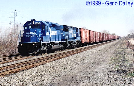 Conrail #6406 Leads Westbound Train BUIN-4 on Track #1