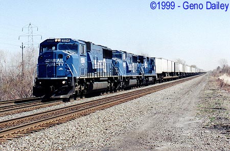 Conrail #5514 heads west on Track #1