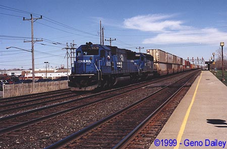 Conrail #6808 Leads Train SYBU-8 On Track #3.