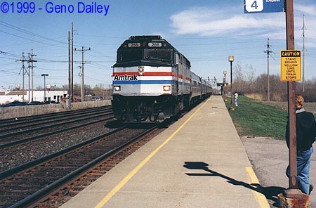 Amtrak Train #63, The Maple Leaf Arrives In Depew Bound For Toronto.