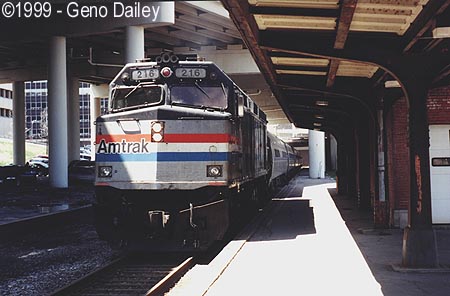Amtrak Train #64 Pulling Into The Downtown Station.