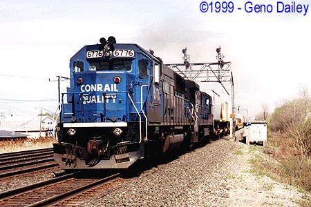 Conrail #6776 Leads Train TV-79 on Track #2.