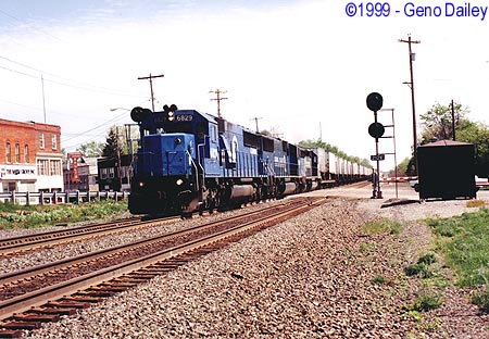 Conrail #6829 leads Train TV-77 on Track #1