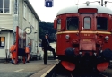 Frste museumstog forlater spor-1 p Sira stasjon 
31. juli 1998
