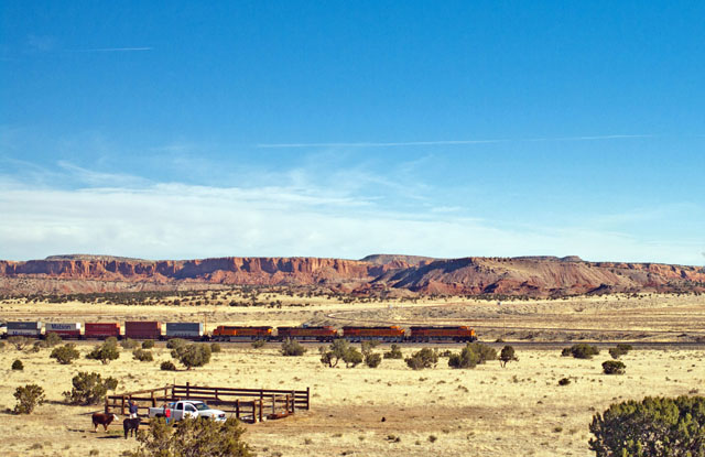 Stack train in the desert