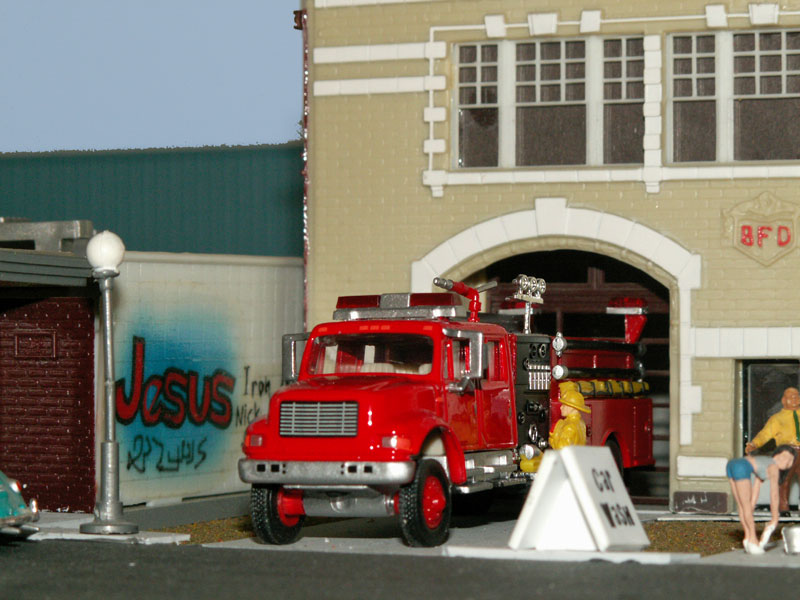 City Fire Truck at Station