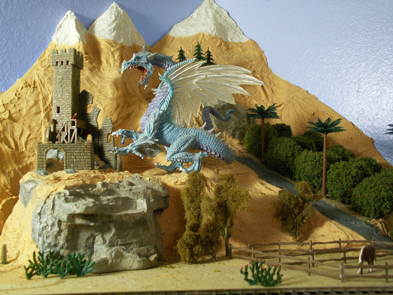 Dragon attacking castle in Enchanted Forest