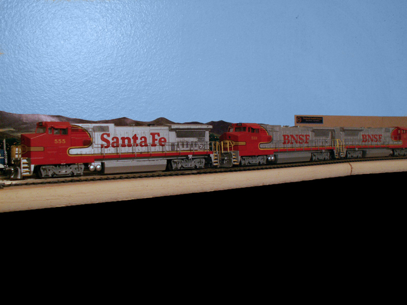 A trio of B40-8W locomotives in Warbonnet livery