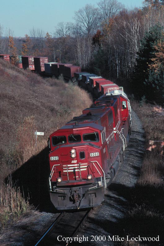 Soo 6060 and Soo 6045 on #503-22 at Audley on Oct.22, 2000 @ 1545