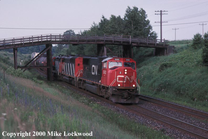 CN 5682, 5430, 4114 on #321 Newtonville July 2, 2000 1905