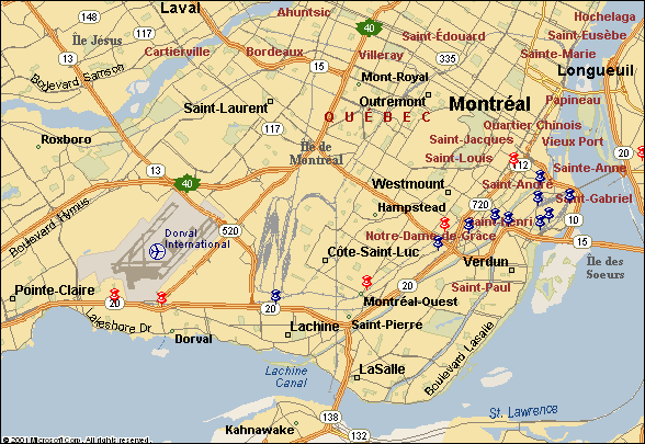 Carte de Montreal