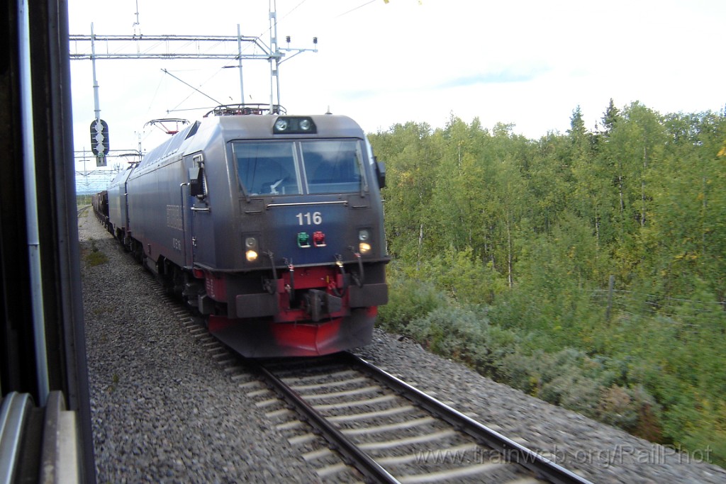 1383-0048-290807.jpg - MTAB IORE 116 "Stordalen" + 103 "Luleå" / Linaälv 29.8.2007
