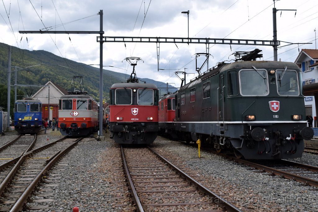 9360-0003-140924.jpg - SBB-CFF Re 4/4" 11161 + Re 420.230-5 + Re 4/4" 11141 + WRS Re 420.502 / Balsthal (Dépot) 14.9.2024