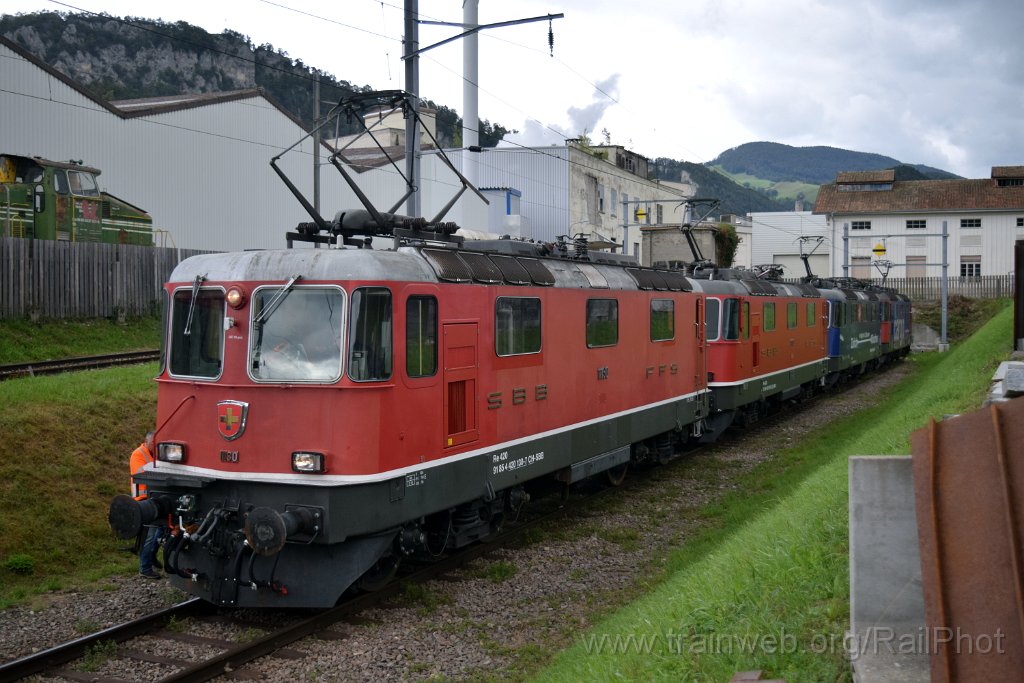 9361-0026-140924.jpg - SBB-CFF Re 4/4" 11130 + Re 4/4" 11193 + DDF Re 421.379-9 "Zürich-München 2021" + SBB-CFF Re 420.160-4 / Balsthal (Dépot) 14.9.2024