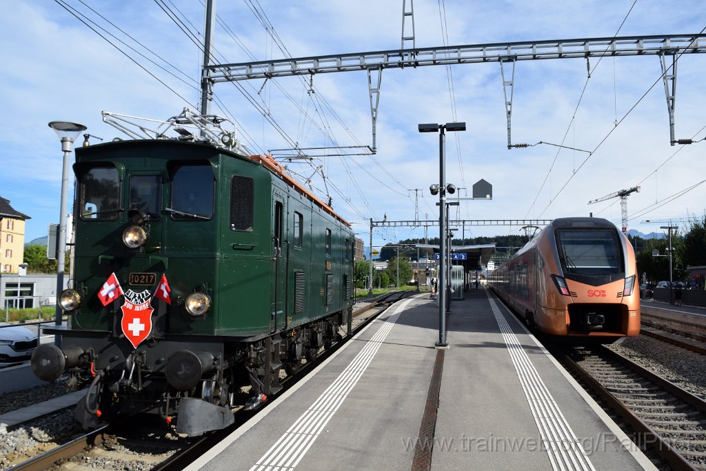 9346-0005-070924.jpg - SBB-CFF Ae 3/5 10217 + SOB RABe 526.212-6 / Emmenbrücke 7.9.2024