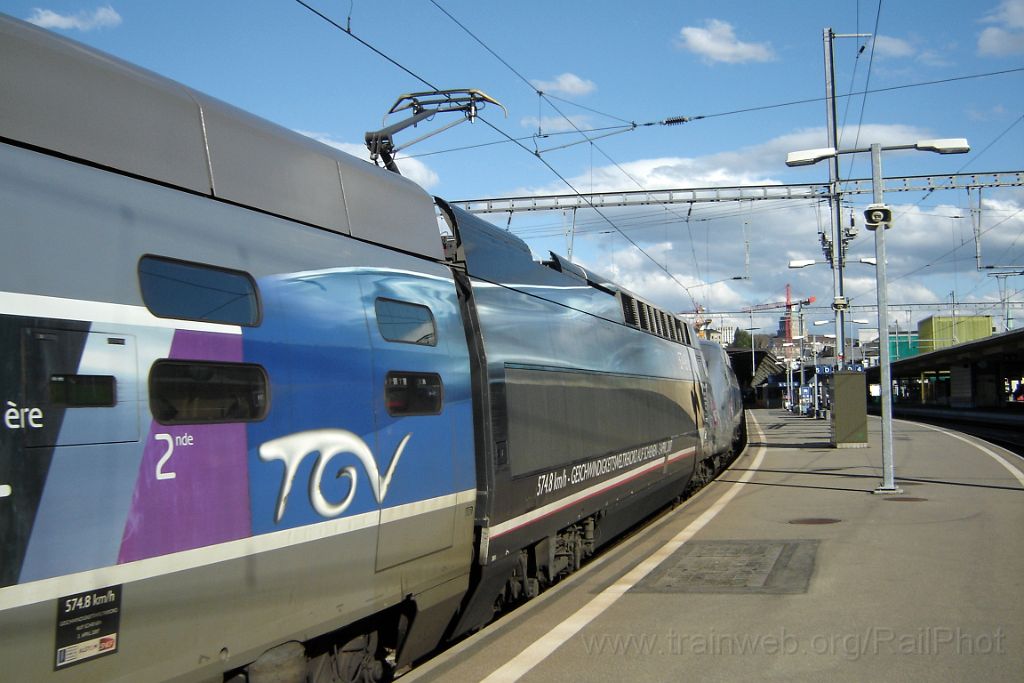1466-0021-190408.jpg - SNCF TGV 384.004 "574.8 Km/h" / Zürich HB 19.4.2008