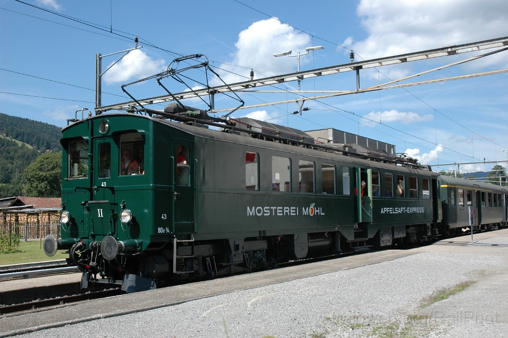 2915-0032-170813.jpg - BT Be 3/4 43 «Möhl Apfelsaft-Express» + SBB-CFF AB4.3750 / Ebnat-Kappel SOB 17.8.2013
