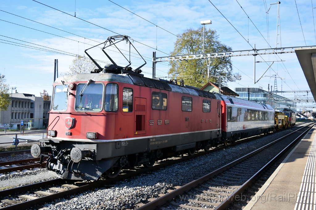 9475-0031-141124.jpg - SBB-CFF Re 4/4" 11153 + X 247 "Voiture de mesure infrastructure" + Scheuchzer B 758 + SBB-CFF Re 4/4" 11304 / Gümligen 14.11.2024