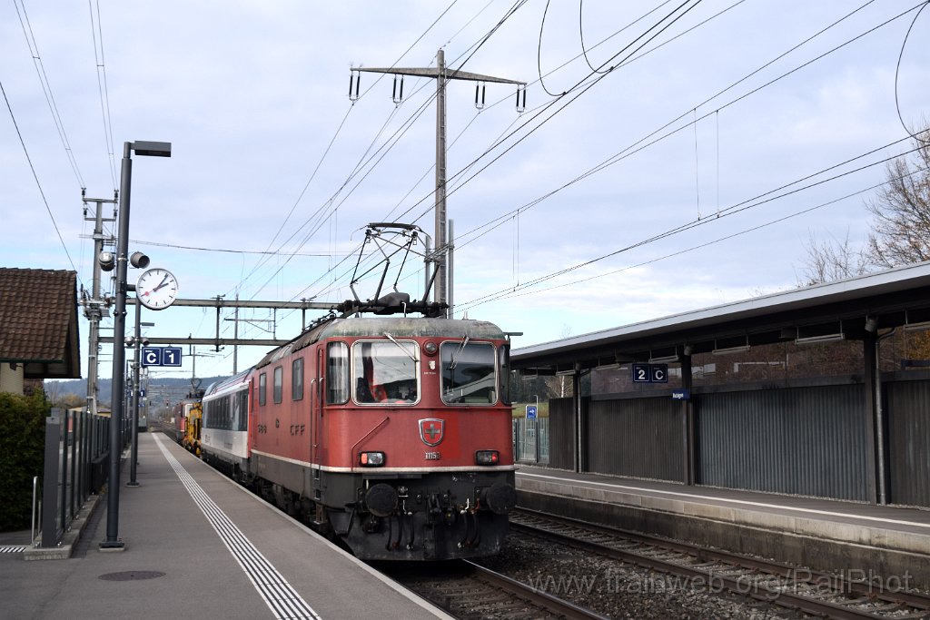 9478-0048-141124.jpg - SBB-CFF Re 4/4" 11304 + Scheuchzer B 758 + SBB-CFF X 247 "Voiture de mesure infrastructure" + Re 4/4" 11153 / Rubigen 14.11.2024