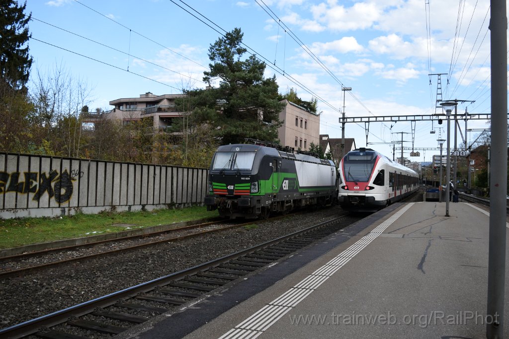 9482-0038-251124.jpg - SBB-CFF RABe 523.067 + ELL 193.829-9 / Rheinfelden 25.11.2024