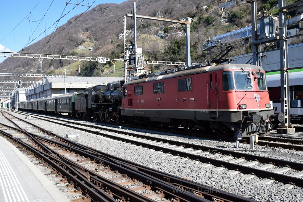9583-0008-020325.jpg - SBB-CFF Re 4/4" 11200 + Verbano-Express 625.116 / Bellinzona 2.3.2025