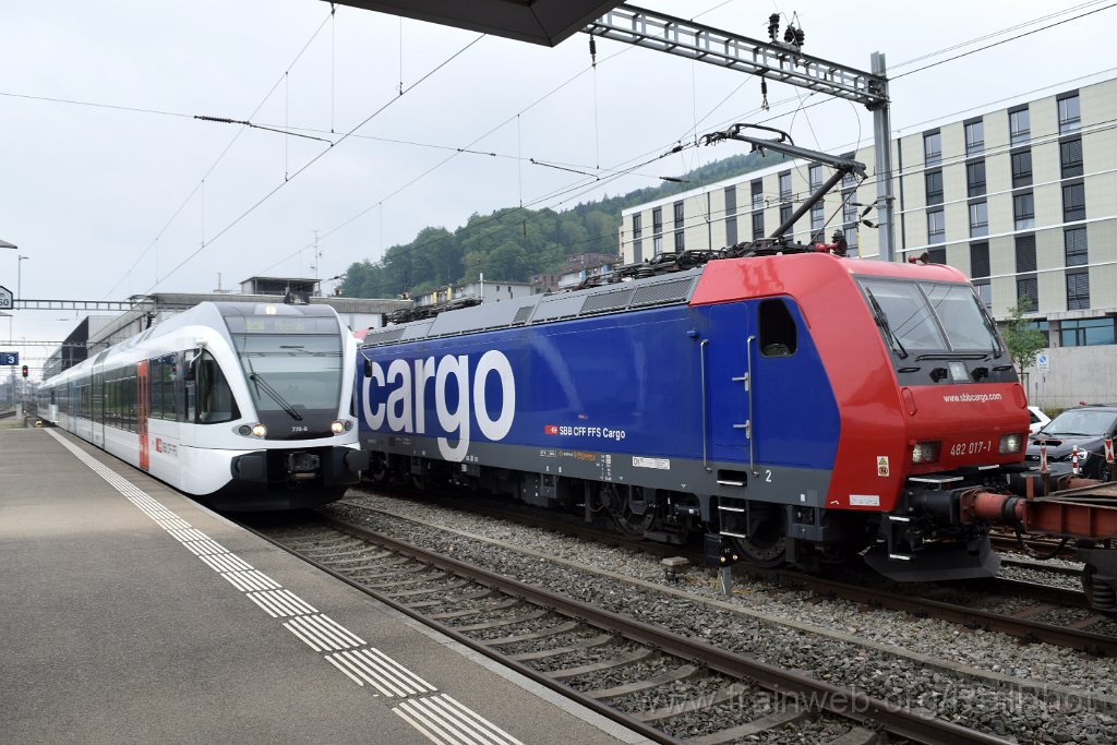 9712-0025-090525.jpg - SBB-CFF Re 482.017-1 + Thurbo RABe 526.778-6 / St.Gallen-Haggen 9.5.2025