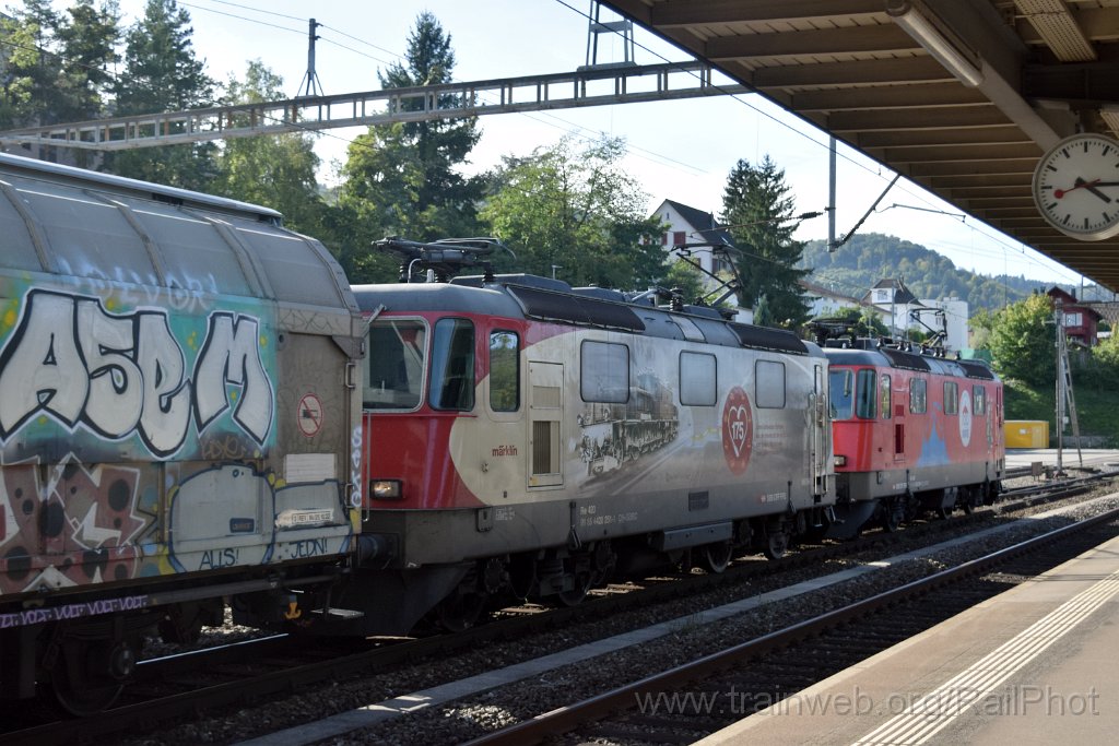 10026-0027-170925.jpg - SBB-CFF Re 420.294-1 "100 ans Cirque Knie" + Re 420.251-1 "175 ans de chemin de fer en Suisse" / Killwangen-Spreitenbach 17.9.2025
