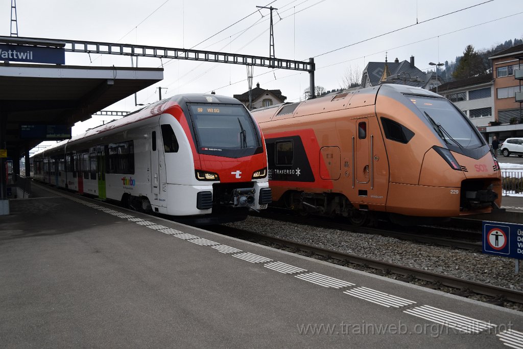 10194-0025-090226.jpg - Thurbo RABe 533.503 + SOB RABe 526.229 / Wattwil 9.2.2026