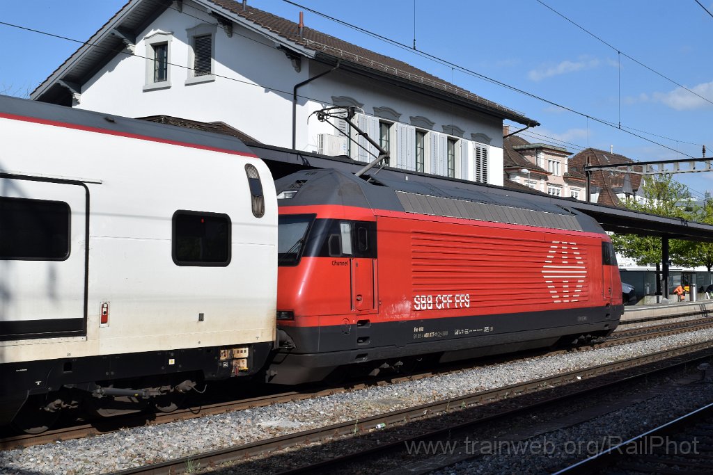 10285-0009-210426.jpg - SBB-CFF Re 460.077-1 ''Chunnel'' / Weinfelden 21.4.2026