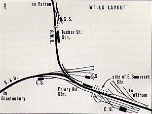 Map of Stations at Wells