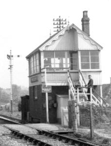 Wellow signal-box exterior in 1957
