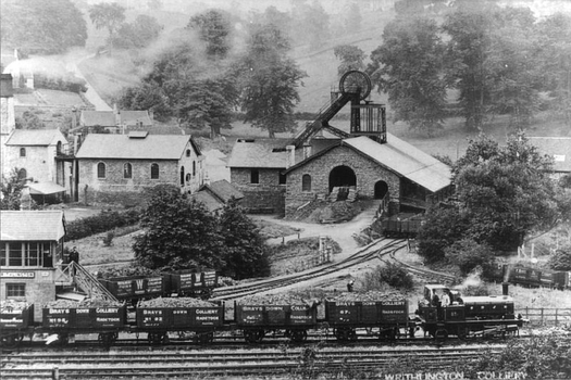 S&DJR coal train passing Writhlington