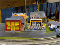 This Harley Davidson dealership appeared on one of the modular layout's corner modules.