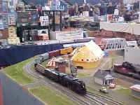 The circus came to the RASG modular layout at the RIT Tiger Tracks Model Railroad show.