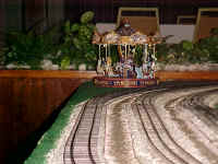 This delightful merry-go-round was set up on the corner of the TTCS layout.  It played merry-go-round band box tunes.