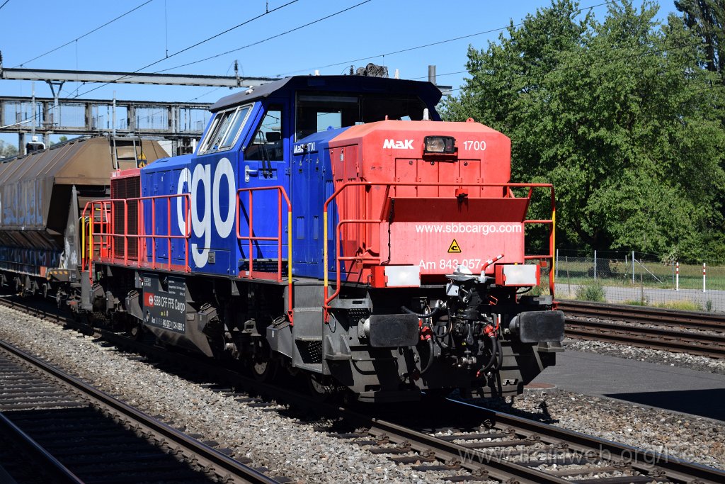 8136-0021-090822.jpg - SBBC Am 843.057-1 (Am 98 85 5 843 057-1 CH-SBBC) / Glanzenberg 9.8.2022