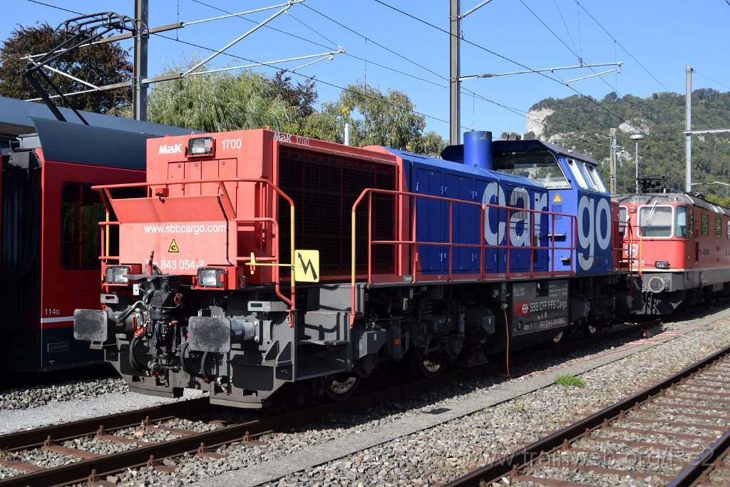 8809-0008-071023.jpg - SBBC Am 843.054-8 (Am 98 85 5 843 054-8 CH-SBBC) + SBBC Re 4/4'' 11349 (Re 420.349-3)  (Re 91 85 4 420 349-3 CH-SBBC) / Oensingen 7.10.2023