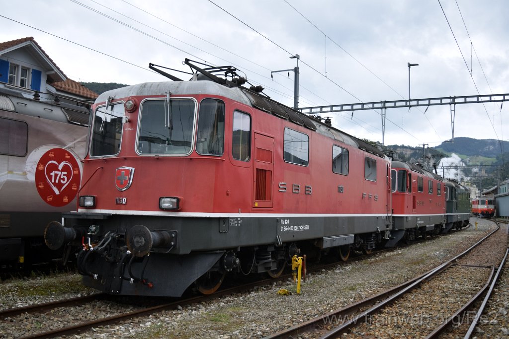 9356-0043-140924.jpg - SBB-CFF Re 4/4'' 11130 (Re 420.130-7)  (Re 91 85 4 420 130-7 CH-SBB) + SBB-CFF Re 4/4'' 11193 (Re 420.130-7)  (Re 91 85 4 420 130-7 CH-SBB) + SBB-CFF Re 4/4'' 11161 (Re 420.161-2)  (Re 91 85 4 420 161-2 CH-SBB) + DSF / SBB-CFF Re 4/4'' 11141 (Re 91 85 4 420 141-4 CH-DSF) / Balsthal (Dépot) 14.9.2024
