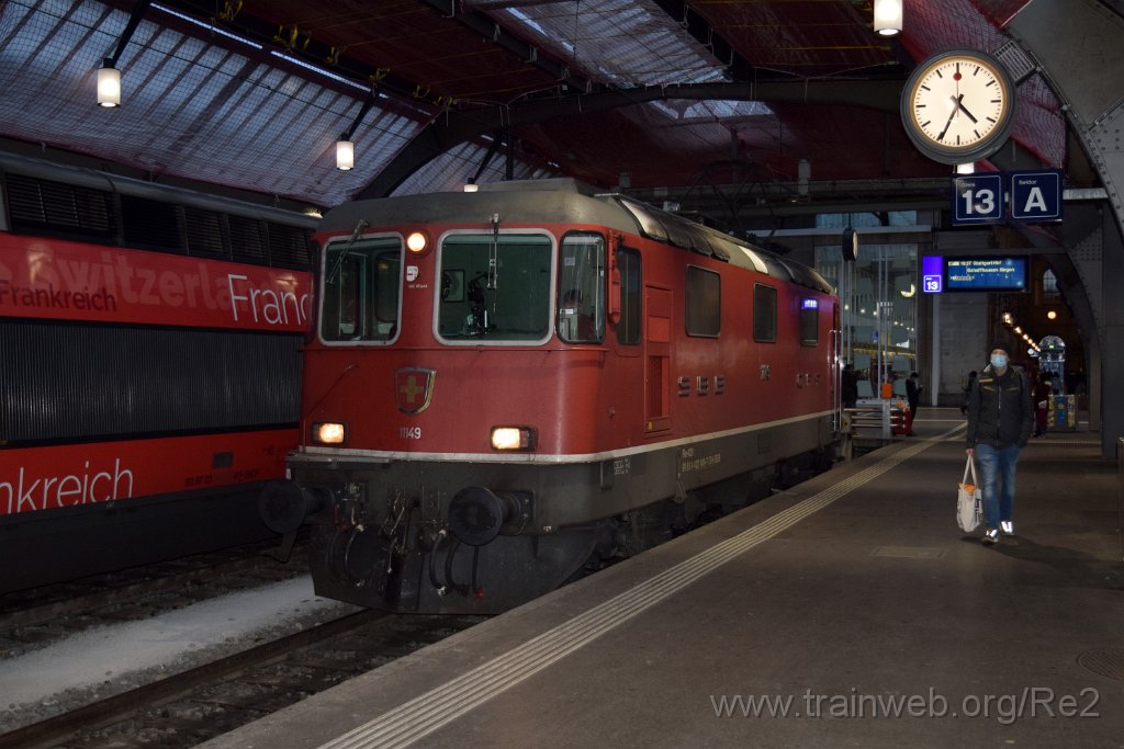 7249-0037-291220.jpg - SBB-CFF Re 4/4'' 11149 (Re 420.149-7)  (Re 91 85 4 420 149-7 CH-SBB) / Zürich HB 29.12.2020