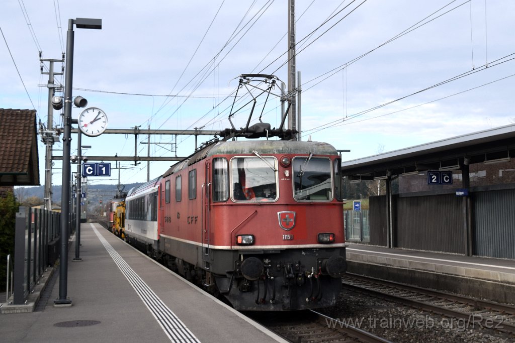 9478-0048-141124.jpg - SBB-CFF Re 4/4'' 11304 (Re 420.304-8)  (Re 91 85 4 420 304-8 CH-SBB) + Scheuchzer B 758 (B 40 85  9581 078-4 CH-SCHEU) + SBBI X 247 ''Voiture de mesure infrastructure'' (99 85  93-61 247-1 CH-SBBI) + SBB-CFF Re 4/4'' 11153 (Re 421.135-6)  (Re 91 85 4 420 135-6 CH-SBB) / Rubigen 14.11.2024