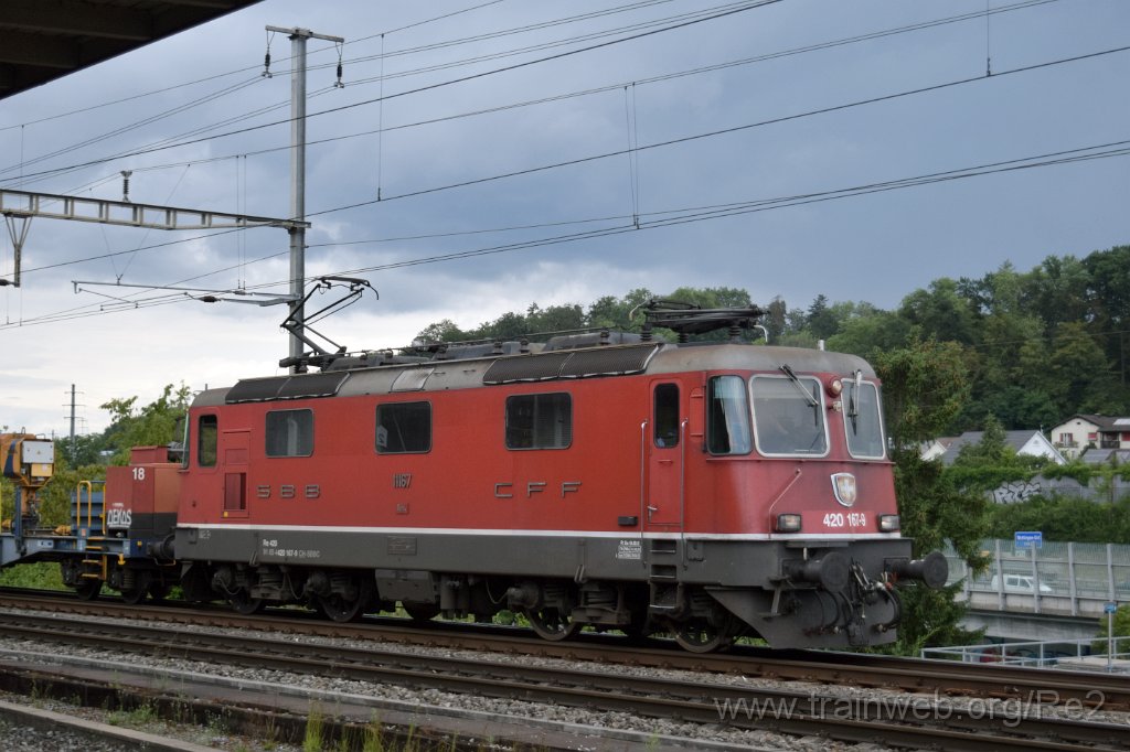 8699-0013-210723.jpg - SBBC Re 4/4'' 11167 (Re 420.167-9)  (Re 91 85 4 420 167-9 CH-SBBC) / Killwangen-Spreitenbach 21.7.2023