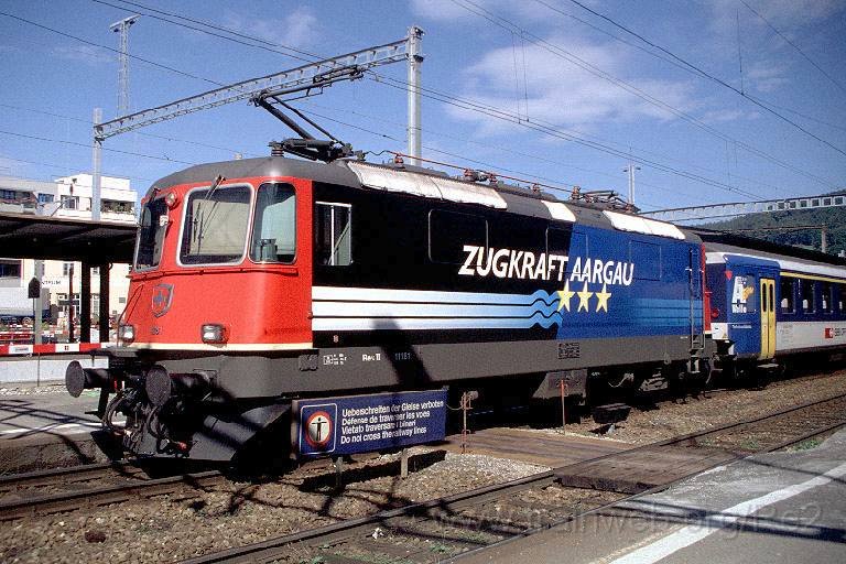 0783-38W.JPG - Re 4/4" 11181 "Zugkraft Aargau" / Baden 15.9.1999