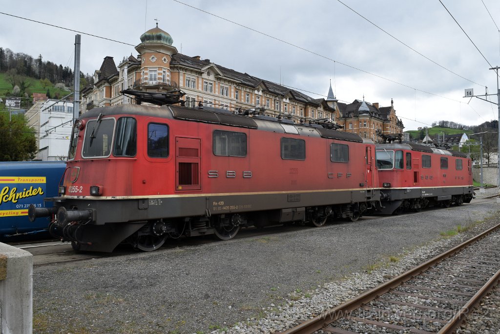 9655-0018-180425.jpg - SBBC Re 4/4'' 11255 (Re 420.255-2)  (Re 91 85 4 420 255-2 CH-SBBC) + SBBC Re 4/4'' 11240 (Re 420.240-4)  (Re 91 85 4 420 240-4 CH-SBBC) / St.Gallen HB 18.4.2025
