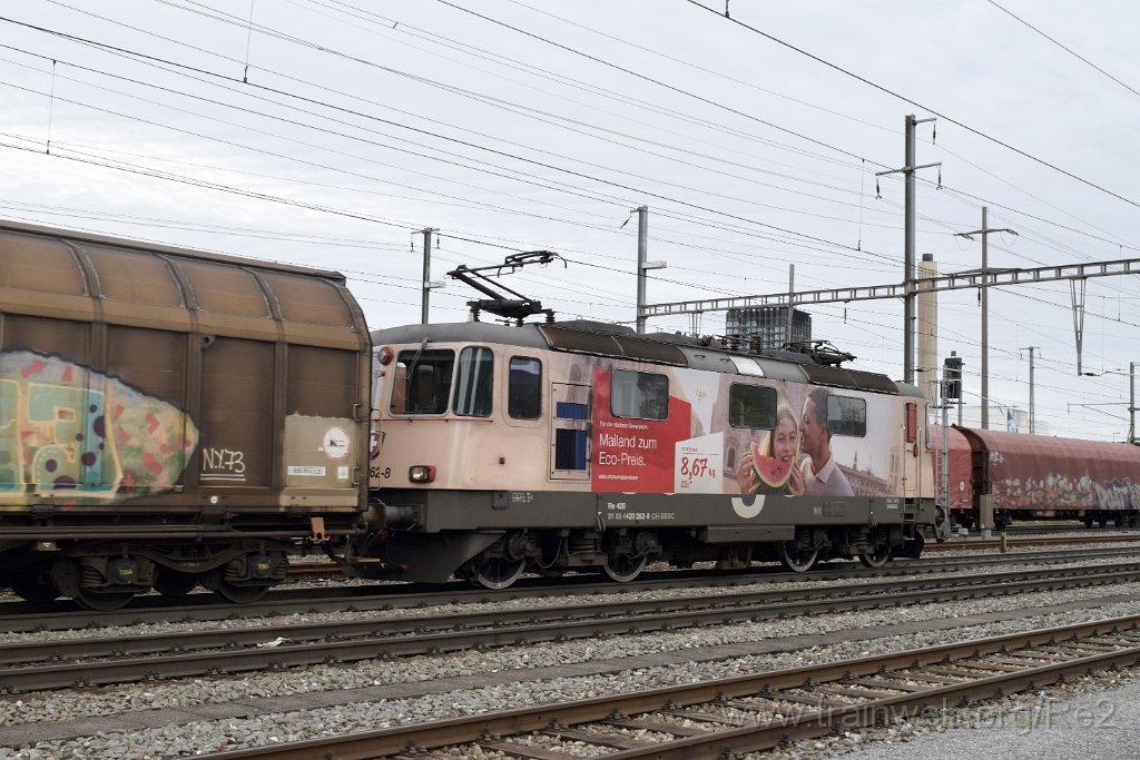 7273-0005-040221.jpg - SBBC Re 420.262-8 ''Mailand zum Eco-Preis'' (Re 91 85 4 420 262-8 CH-SBBC) / Pratteln 4.2.2021